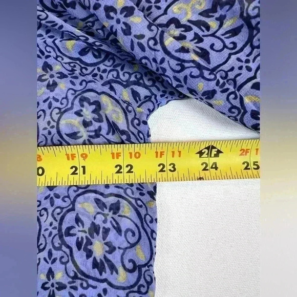 Sundance Arabesque Chiffon top Iris floral smocked size Medium long‎ sleeved - Picture 5 of 8